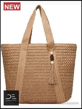Straw Woven Beach Tote Bag Large Shoulder Handbag for Vacation
